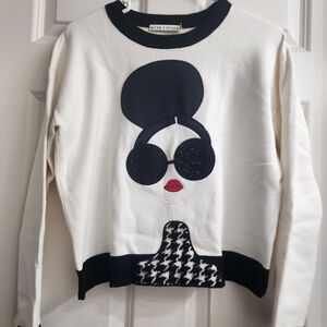 Alice + Olivia Black and White Sweater